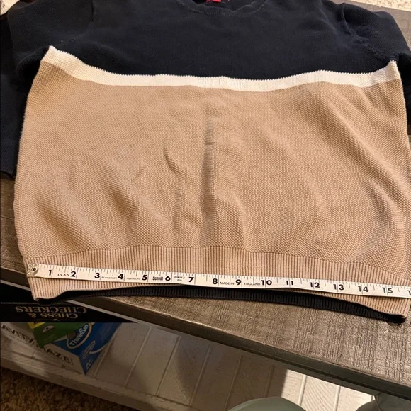 Supreme Colorblock Crewneck Sweater - Black and TanSupreme Split Pique Crewneck